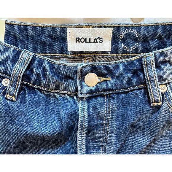 NWT Rolla's Button Fly High Rise Classic Straight Distressed Jeans Size 25 - Picture 4 of 7